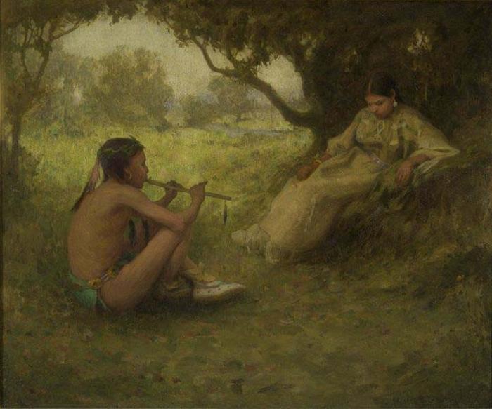Eanger Irving Couse Lovers  Indian Love Song oil painting picture